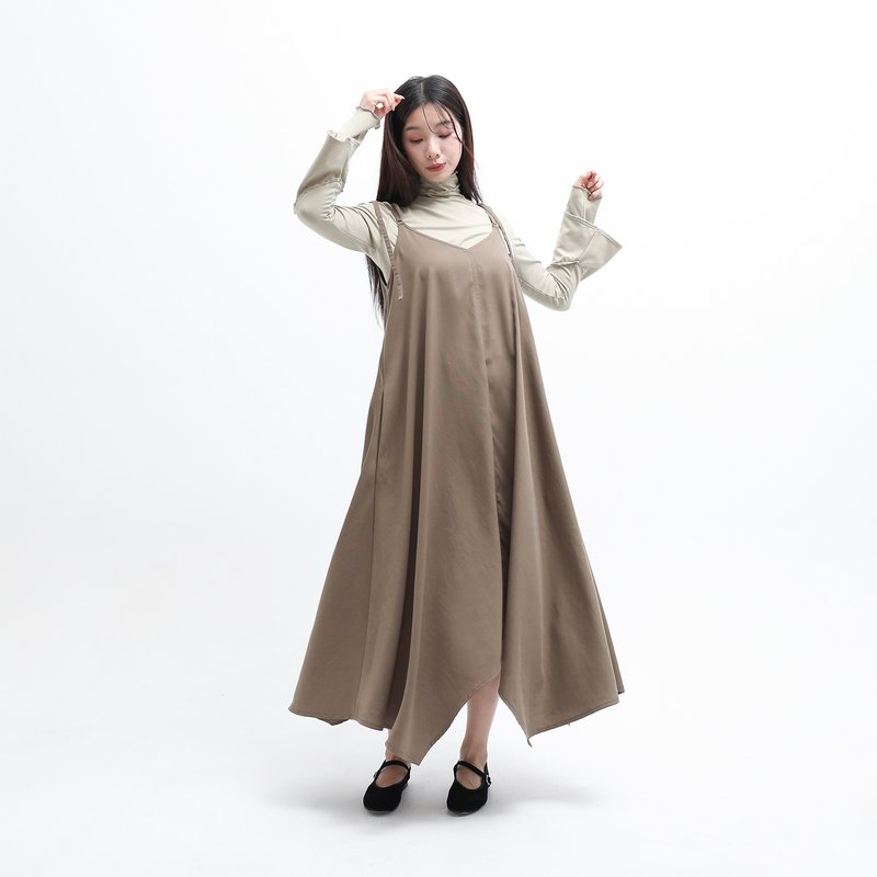 [Classic original] Arouse_Calling spaghetti strap dress_CLD520_olive green - One Piece Dresses - Polyester Green