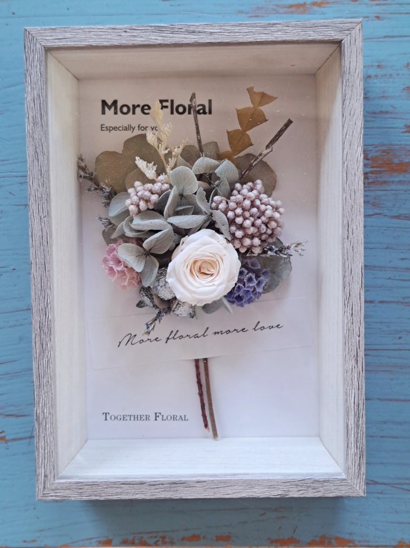 永生玫瑰桌框掛花 - 乾燥花/永生花 - 植物．花 