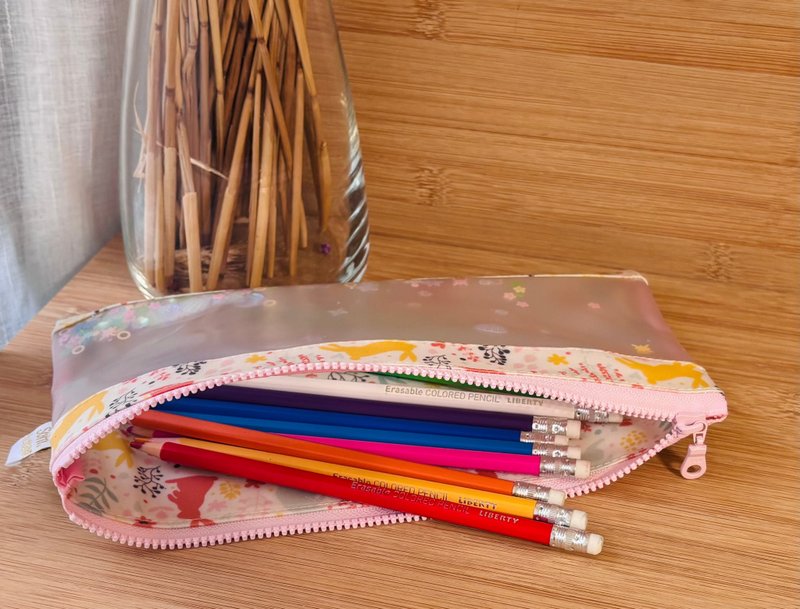 Christmas Gift Dreamy Rabbit Pouch, Pencil Case, Stationery Bag, Art Pouch, Pen Case, Makeup Bag - Pencil Cases - Waterproof Material Pink