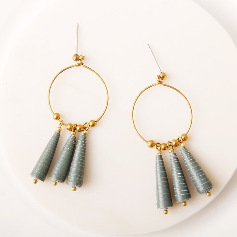 Musev Custom Style - National Wind Circle Drop Earrings - Earrings & Clip-ons - Paper Multicolor