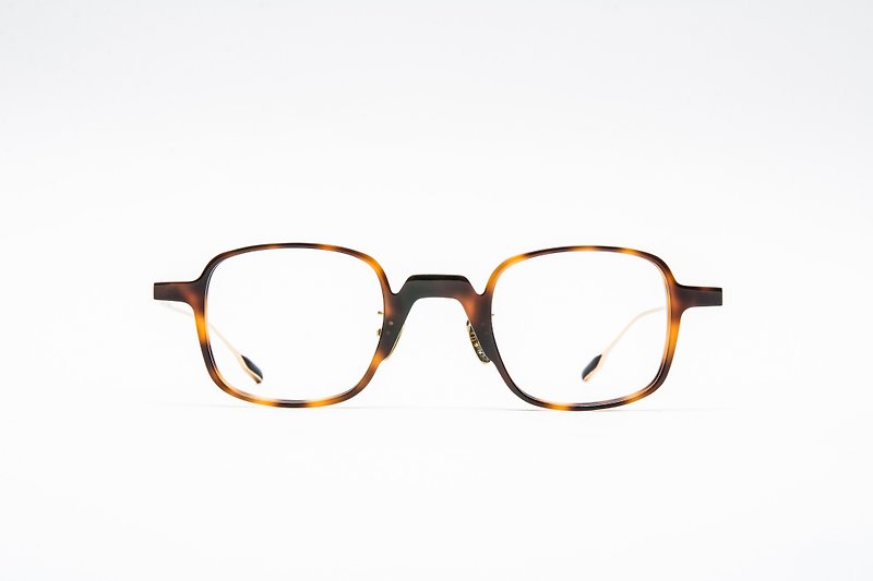 Small square glasses│Korean design-【Tortoiseshell】 - Glasses & Frames - Stainless Steel Brown