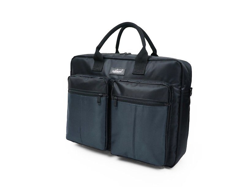 Matchwood Design Matchwood Promotion Briefcase Business Briefcase Pen Messenger Bag Waterproof Bag Black and gray - กระเป๋าเอกสาร - วัสดุกันนำ้ สีเทา
