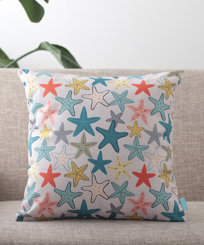 Jubilee天然亞麻抱枕套 與設計師Jessica Hogarth合作 海星款 - 枕頭/抱枕 - 棉．麻 多色