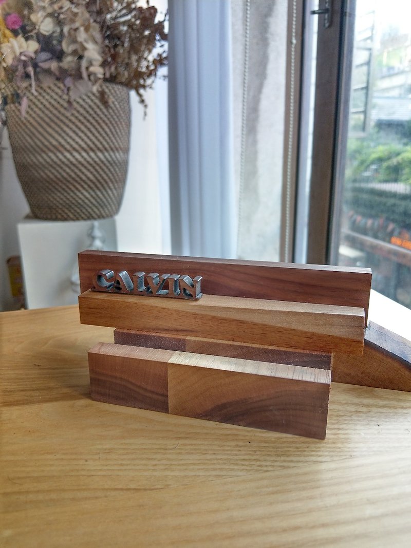 CL Studio [modern minimalism - geometric style wooden phone holder / business card holder] N155 - ที่ตั้งบัตร - ไม้ สีนำ้ตาล