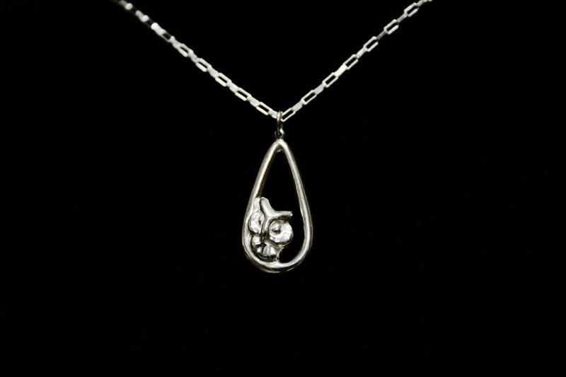 Leaning Owl Necklace - Necklaces - Sterling Silver Silver