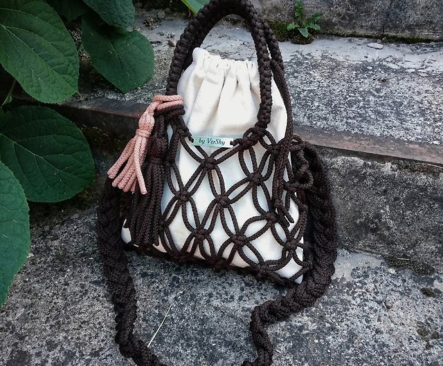 Portable small fishing net (light brown) - Shop as-craft Messenger Bags &  Sling Bags - Pinkoi