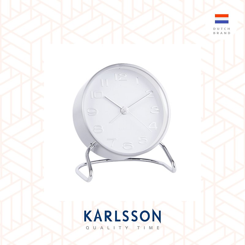 Karlsson, Alarm Clock Classical numbers white - Clocks - Other Metals White