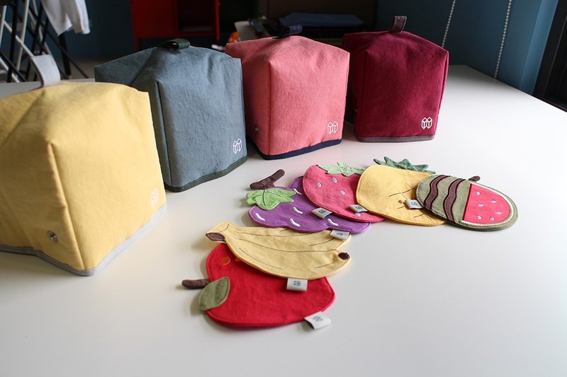 [Fu Bag]-Colorful Fruit Happy Afternoon Tea Group - ที่รองแก้ว - ผ้าฝ้าย/ผ้าลินิน หลากหลายสี