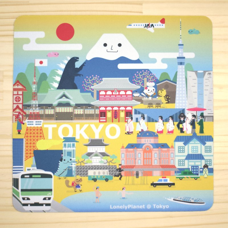 Lonely Planet 2.0 Mouse Pad - Tokyo Street View - ผ้าห่ม - เส้นใยสังเคราะห์ สีเหลือง