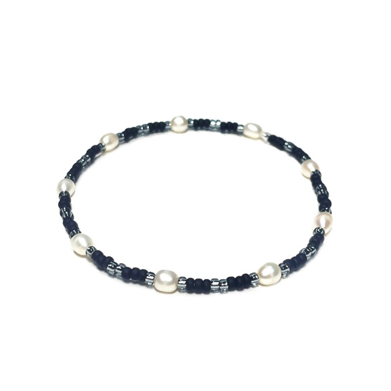 Pearl Black Bracelet 003 - 手鍊/手環 - 寶石 黑色