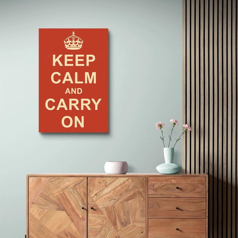 keep calm and carry on 藝術微噴無框畫 - 海報/掛畫/掛布 - 聚酯纖維 