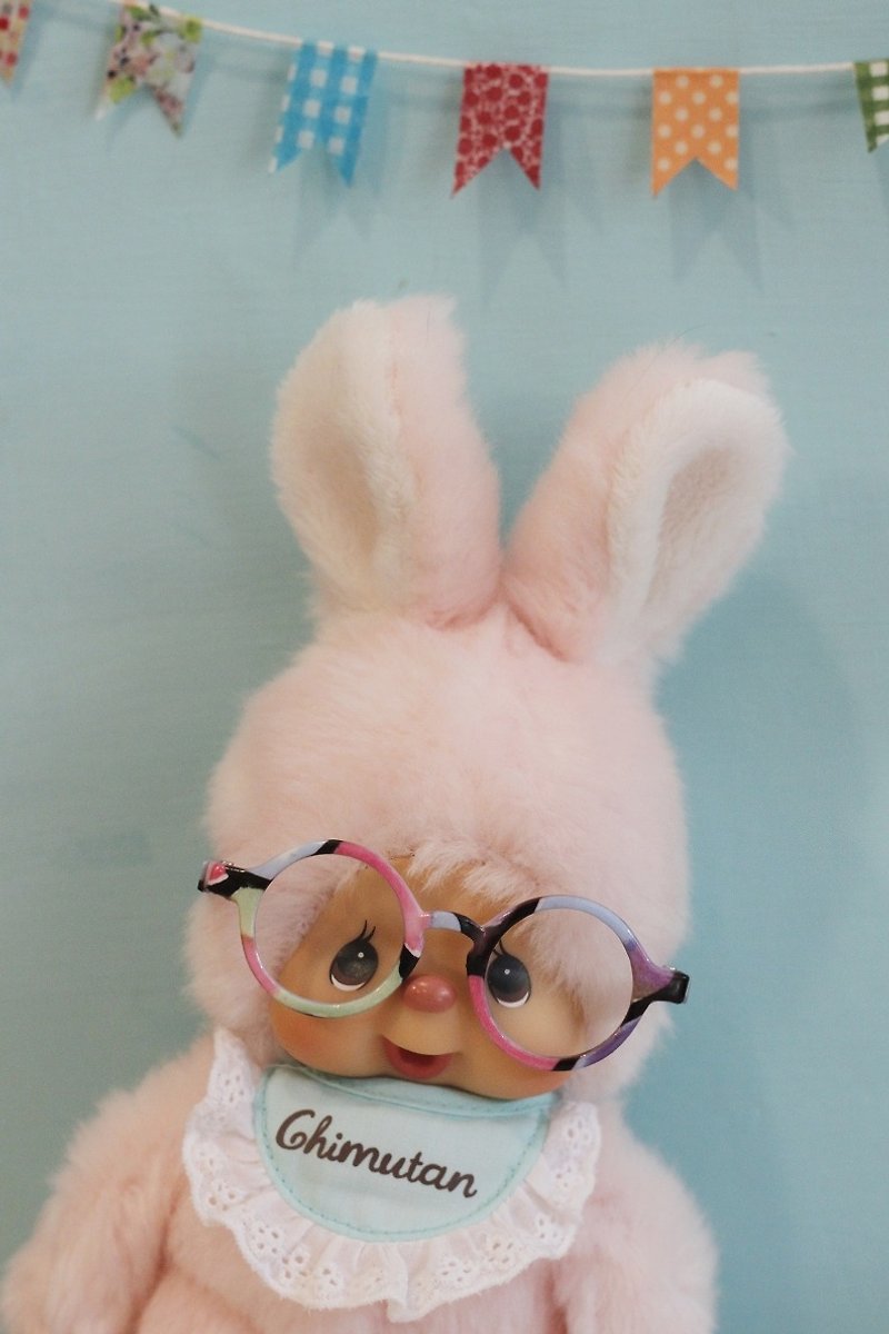 Baby can wear lively colored glasses monchhichi, Holala, sister's head, and small cloth - กรอบแว่นตา - พลาสติก หลากหลายสี