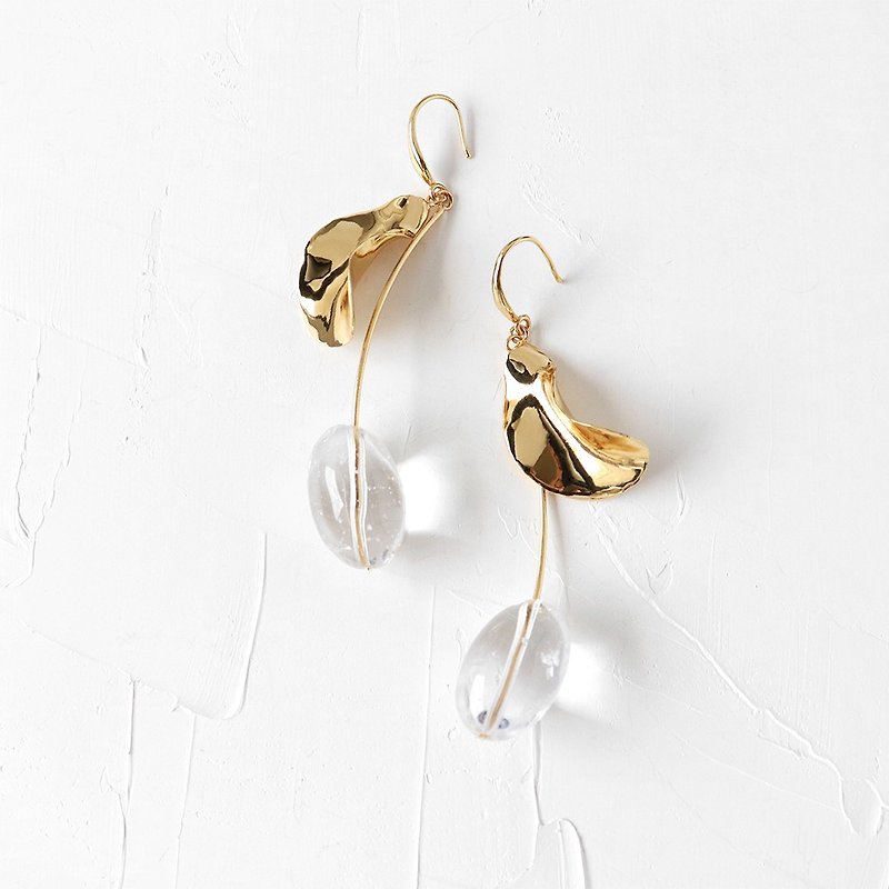 Fructus crystal earring - Earrings & Clip-ons - Semi-Precious Stones Gold