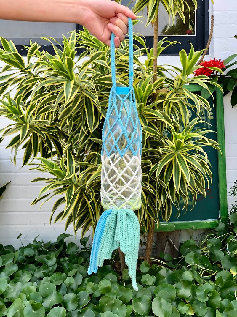 Fishtail crochet eco-friendly bag-limited edition - Beverage Holders & Bags - Cotton & Hemp Multicolor
