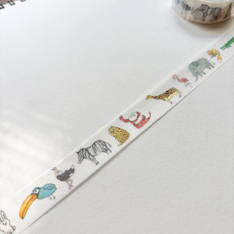 海 / muu 印章 15mm × 7m 和紙膠帶 - 紙膠帶/和紙/PET - 紙 