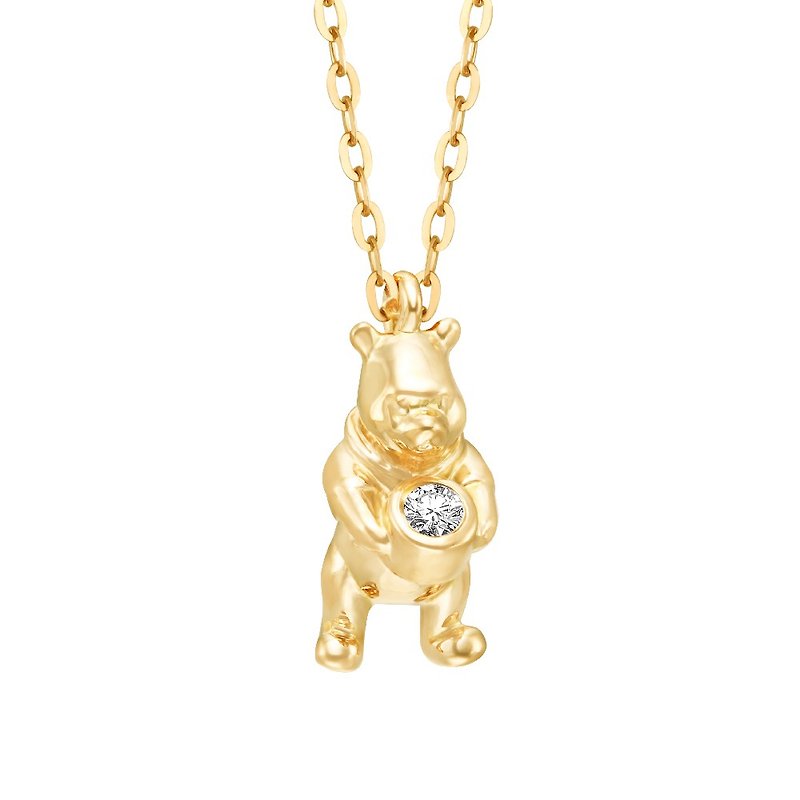 Disney [Pooh Necklace 4435] Pooh series 3-point diamonds are available in yellow gold or Rose Gold. - Necklaces - Precious Metals 