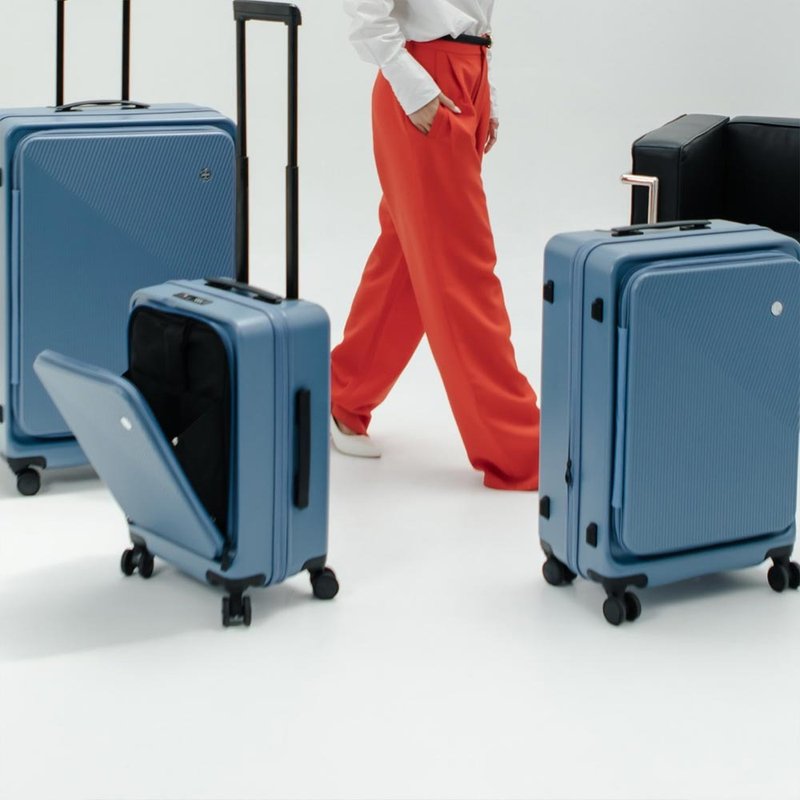 Dreamin 20+29-inch front-loading suitcase/carry-on suitcase-Yumi Blue combination - กระเป๋าเดินทาง/ผ้าคลุม - พลาสติก สีเขียว