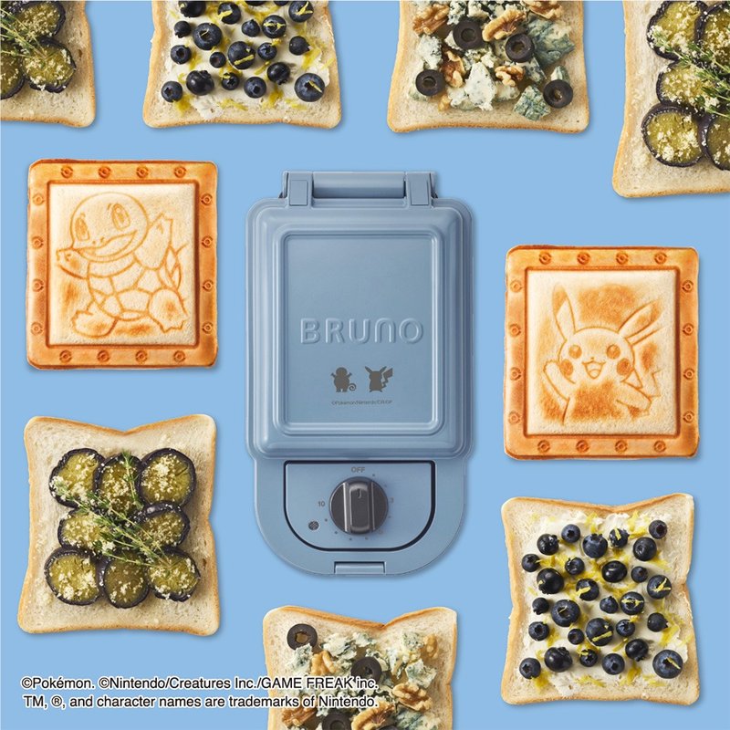 【寶可夢聯名】日本BRUNO熱壓三明治機/熱壓吐司機 - 廚房家電 - 不鏽鋼 藍色