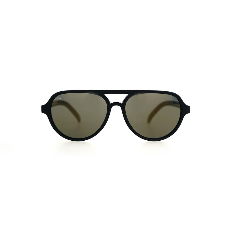 Adult Sunglasses Flying glasses Classic Flying Sunglasses-Pure Black Foil Gold - Glasses & Frames - Other Materials Black