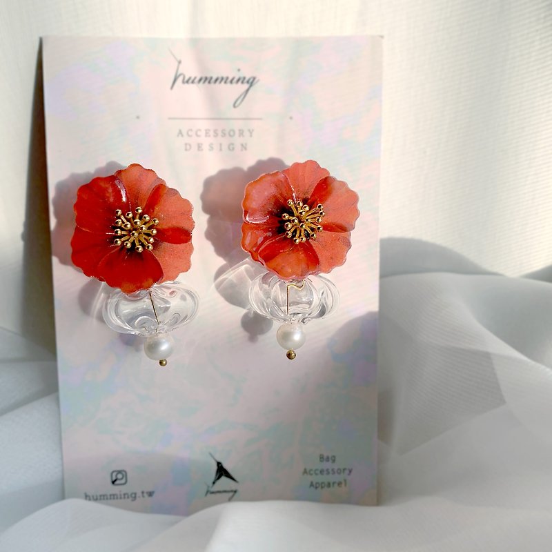 earrings Poppy resin brass - Earrings & Clip-ons - Thread Multicolor
