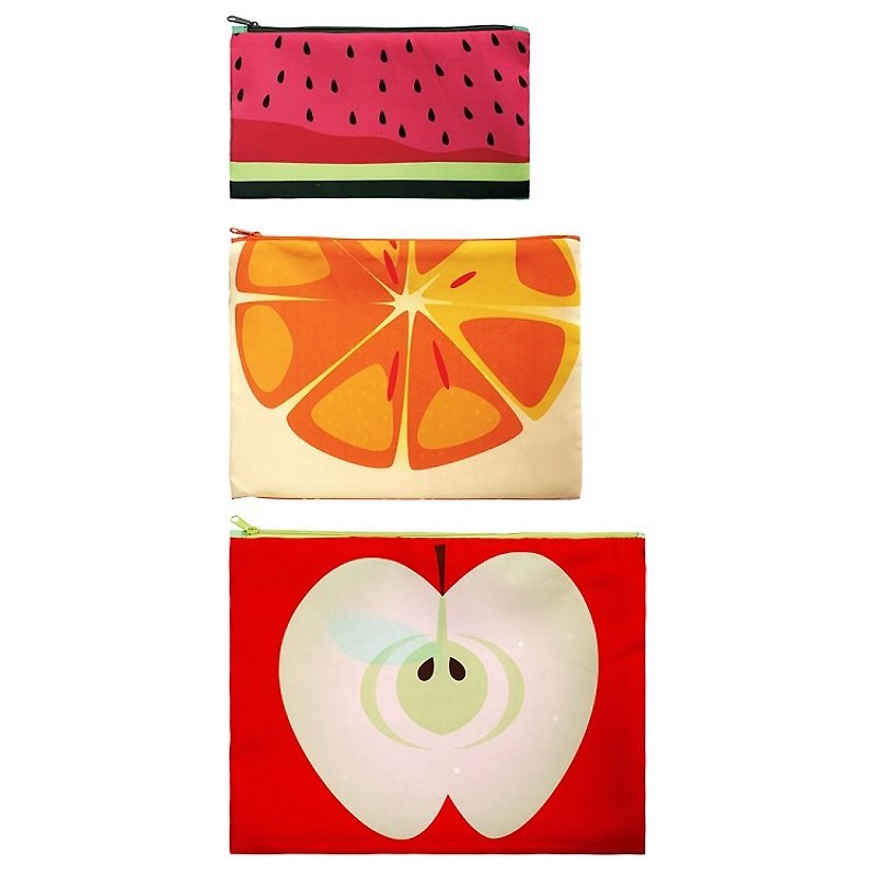 LOQI 三入組收納袋／水果 ZPFR - 化妝袋/收納袋 - 塑膠 紅色