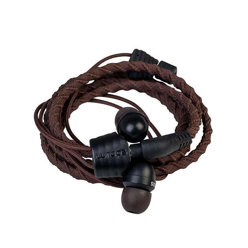 British Wraps [Classic] classic woven bracelet headset coffee - Headphones & Earbuds - Polyester Brown