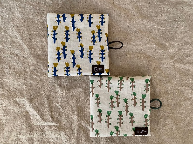 Portable Toilet Paper Bag - Little Tree Cotton Cloth - กล่องทิชชู่ - ผ้าฝ้าย/ผ้าลินิน 