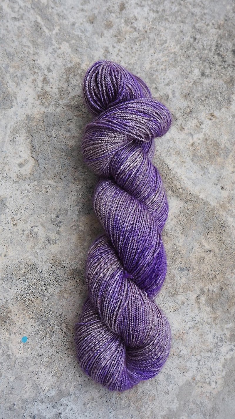 Hand dyed the line. Purple tannin. (4ply socks)