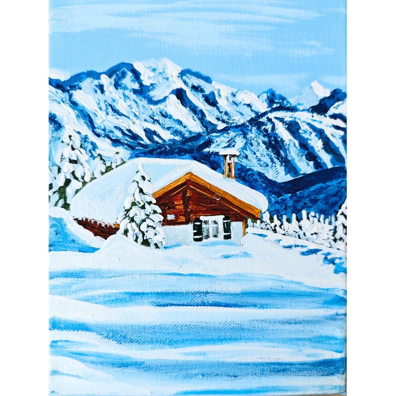 雪山風景原創手繪牆畫 作者 RinaArtSK - 壁貼/牆壁裝飾 - 其他材質 多色