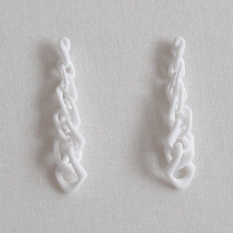 ウィート白ピアス - 耳環/耳夾 - 塑膠 白色