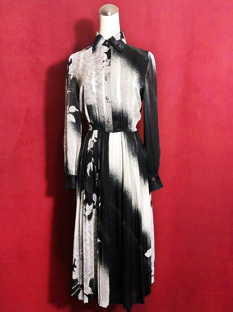 Time vintage / starry sky flower antique dress - ชุดเดรส - เส้นใยสังเคราะห์ สีดำ
