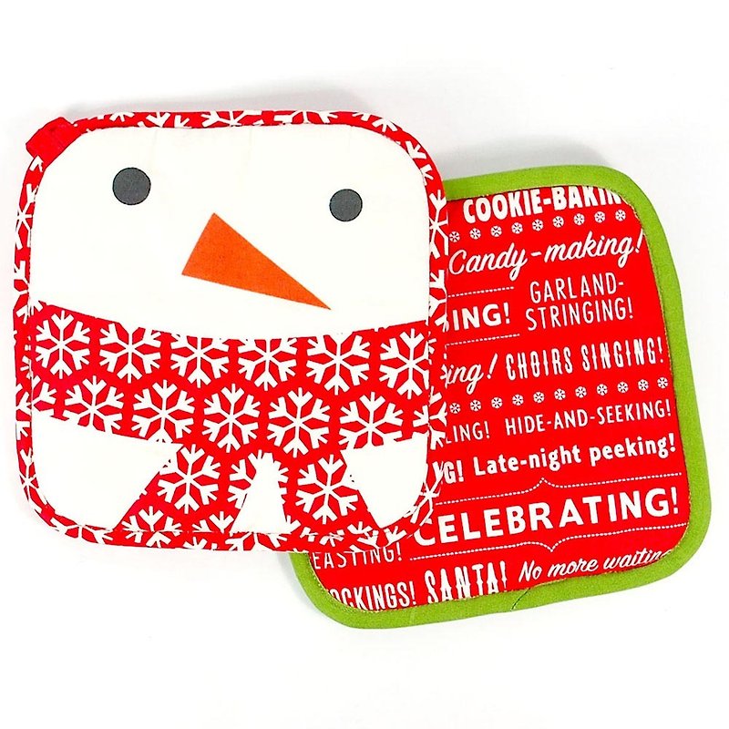 Warm cloth insulation pad 2 into the 【Hallmark-Christmas gift series】 - ผ้ารองโต๊ะ/ของตกแต่ง - ผ้าฝ้าย/ผ้าลินิน สีแดง