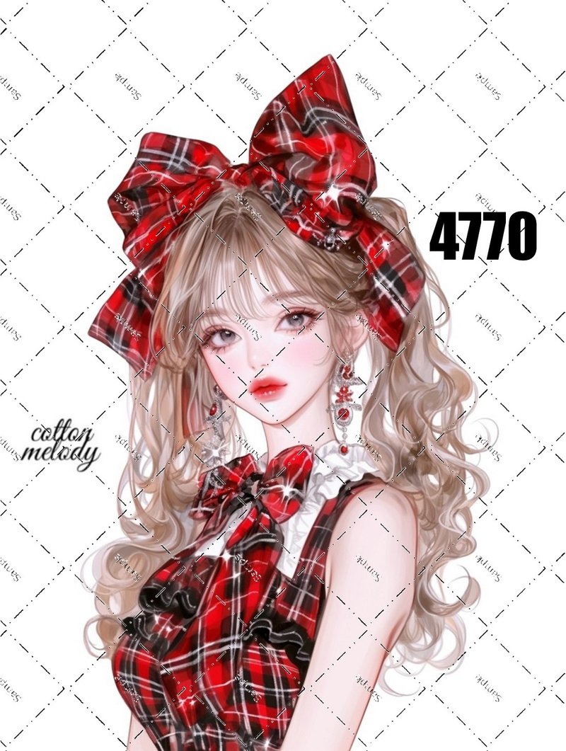 original sticker no.4770 人物ステッカー オリジナルステッカー オリジナル人物ステッカー 装飾ステッカー cotton melody - 貼紙 - 紙 