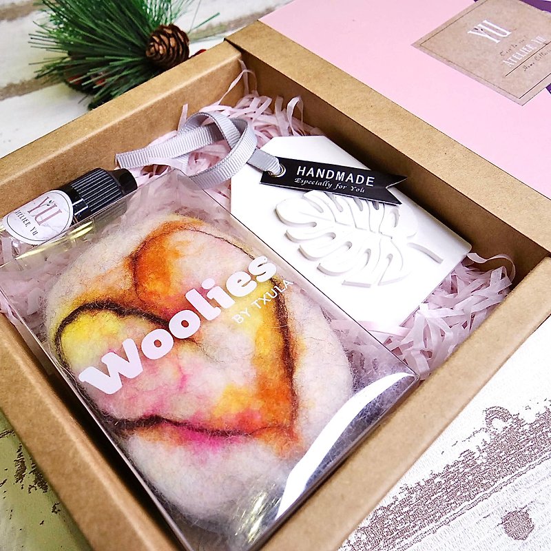 Unique gift - wool felt handmade soap creative fragrance gift box turtle back leaf spread incense brick fragrance
