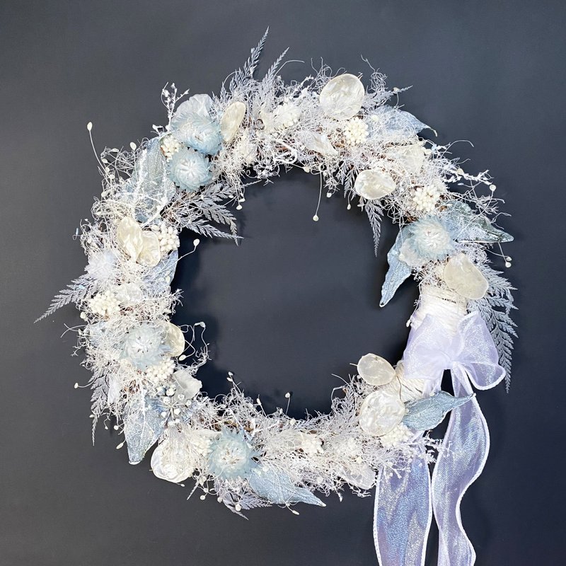 Mansentai White Lovers Christmas Wreath Dry Flowers - Dried Flowers & Bouquets - Plants & Flowers Transparent