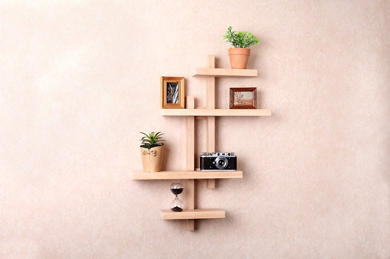 Shifting Adjustable Shelf wall shelf Wood shelf, floating wall books shelf - ชั้นวาง/ตะกร้า - ไม้ 