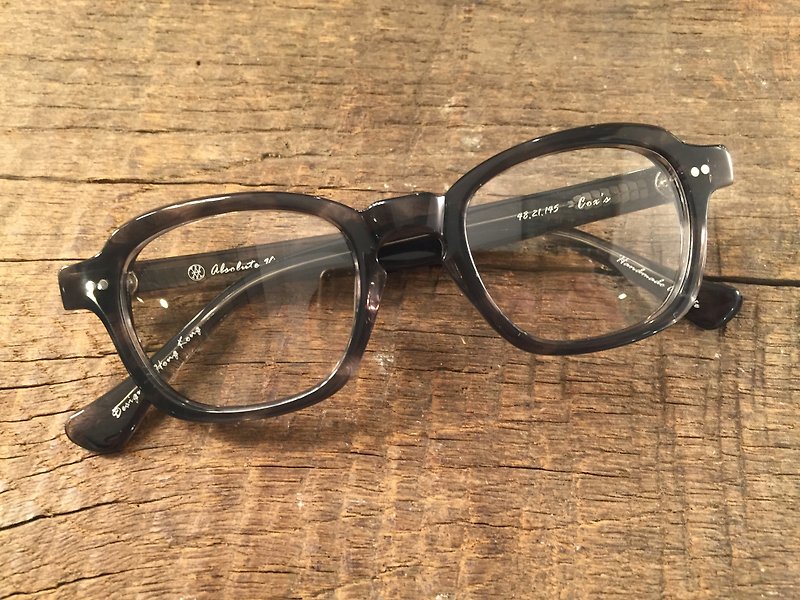 Absolute Vintage-Cox's Road Square Thick Frame Plate Glasses-Gray Gray - กรอบแว่นตา - กระดาษ 