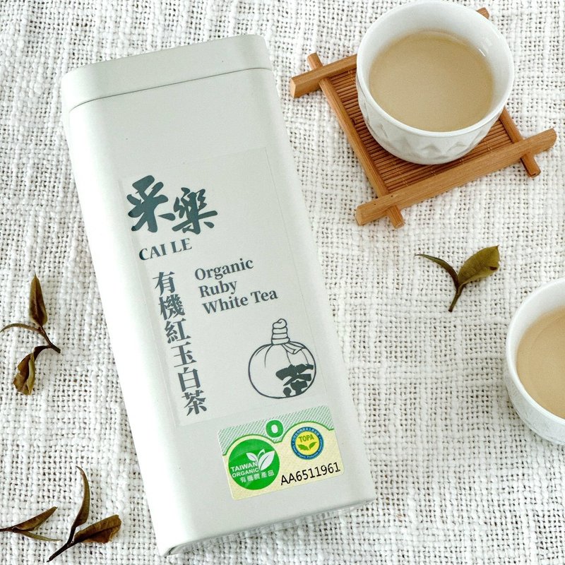 【采樂茶業】有機紅玉白茶 Organic Ruby White Tea - 37.5g - 茶葉/茶包/水果茶 - 其他材質 白色