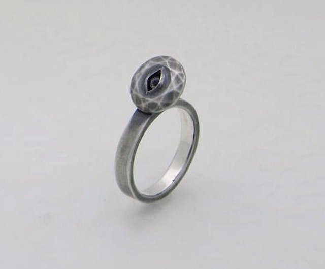 stare stone ring_1 (s_m-R.46) 銀玻戒指指环眼睛目jewelry sterling