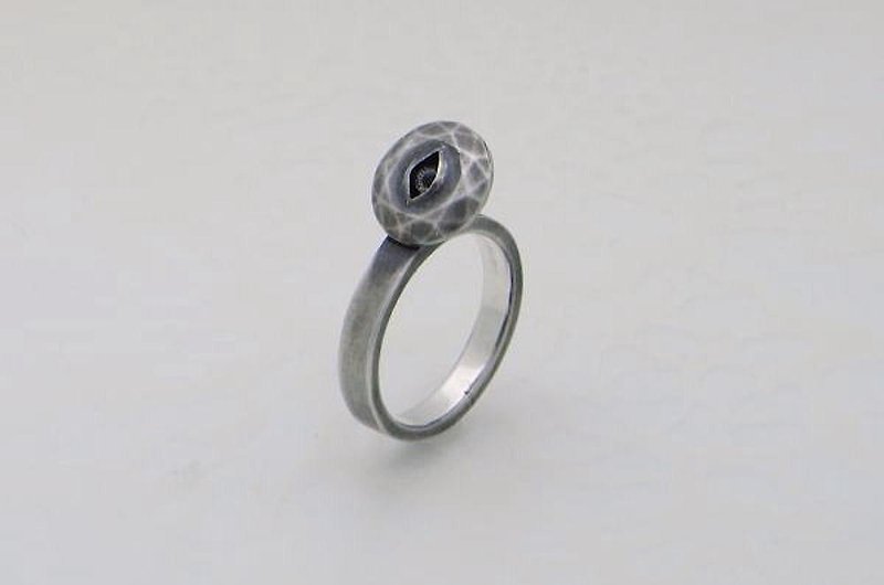 stare stone ring_1 (s_m-R.46) 銀 玻 戒指 指环 眼 睛 目 jewelry sterling silver glass eye