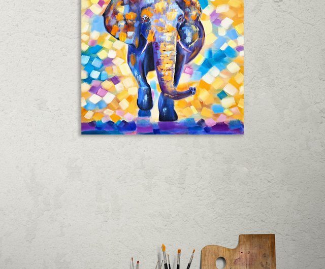 アフリカアート　ゾウ【画家 サイン入り】 楽天市場】アートポスター アートパネル キャンバスアート 象