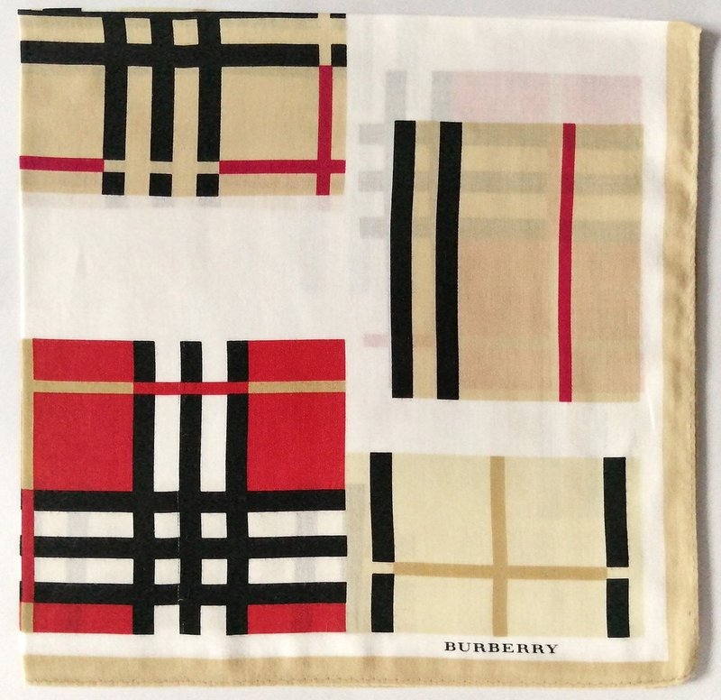 Burberry Vintage Handkerchief Graphic 23 x 22.5 inches - 手帕 - 棉．麻 黃色