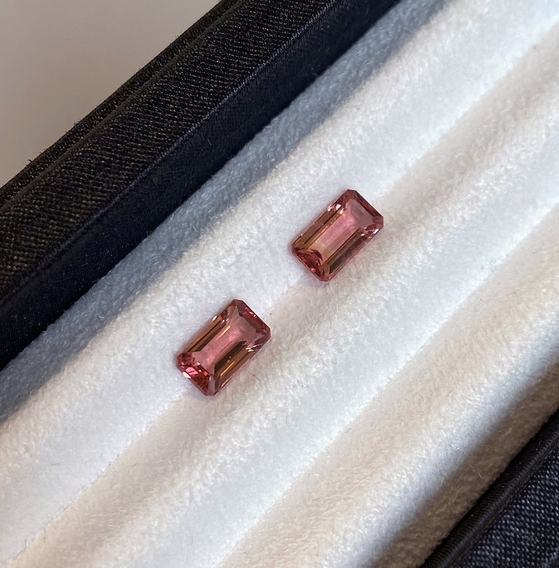 [Loose Stone] Tourmaline Matching Gemstone 1.30ct/1.32ct LT22/LT23 - Necklaces - Gemstone Pink