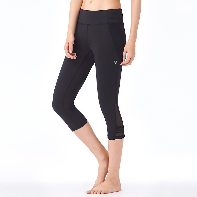 【MACACA】-2 Hip Bone Fixation Mini-Butt Six-point Pants-ASE6531 Black - Women's Sportswear Bottoms - Polyester Black