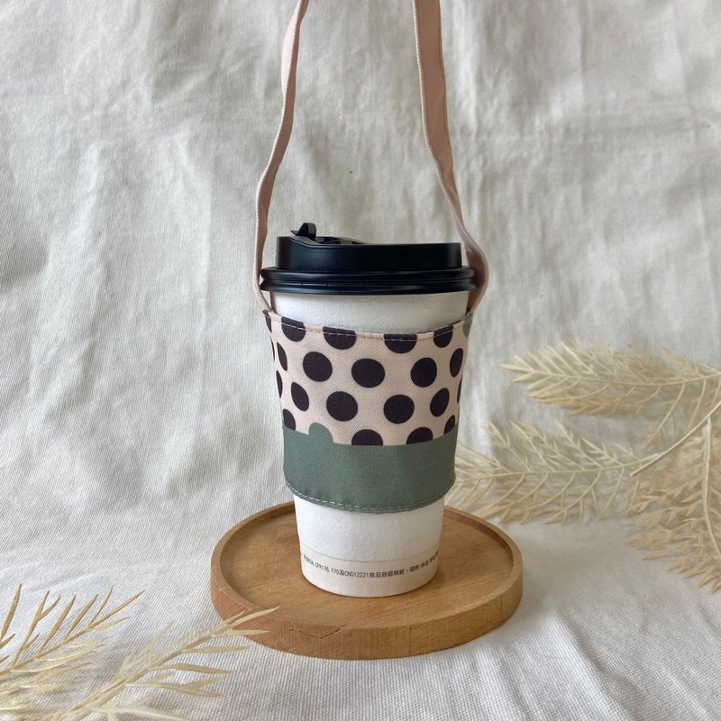 Original beverage bag/cup cover/pearl milk green - Beverage Holders & Bags - Cotton & Hemp Green