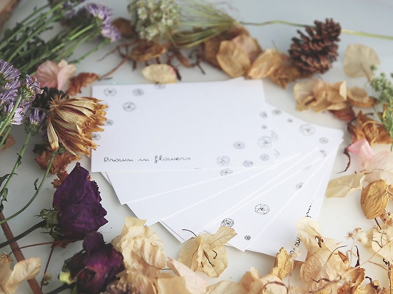 花に溺れるポストカードセット - カード・はがき - 紙 ホワイト