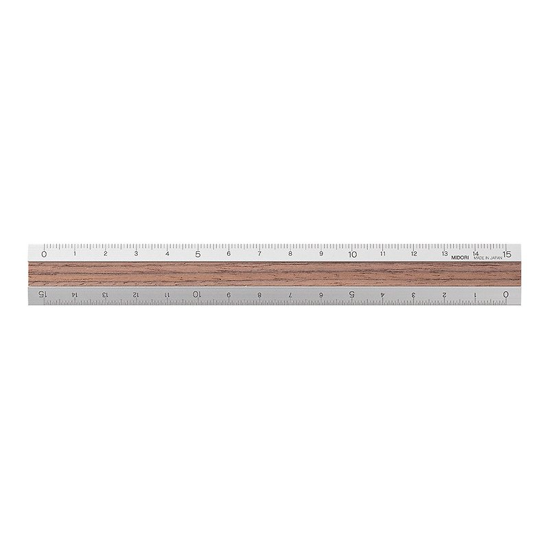 MIDORI aluminum wood ruler 15cm dark brown - Other - Other Materials Brown