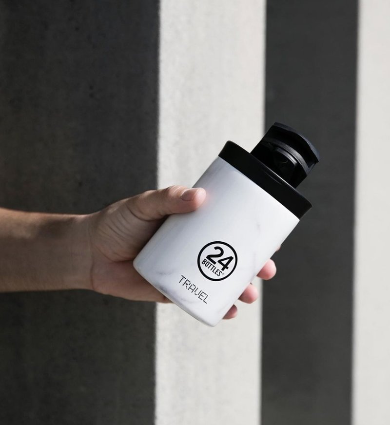 意大利24Bottles【TUMBLER保溫隨行系列】Carrara - 不繡鋼杯 - 水瓶/水壺 - 不鏽鋼 白色