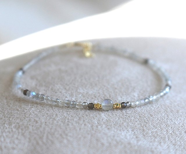 ブレスレット スモーキークォーツ ラブラドライト 天然石 - 雰囲気