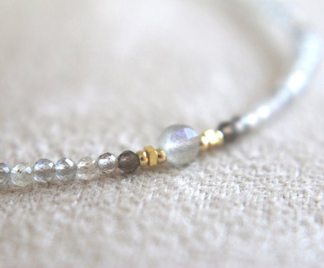 ブレスレット スモーキークォーツ ラブラドライト 天然石 - 雰囲気